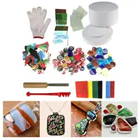 10Pcs Large Microwave Kiln Kit Fusing Glass Jewelry Set Stained Glass DIY Tools for Home Use Lampwork Glass Pendant Crafting