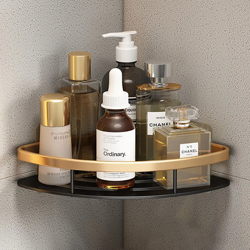 

Bathroom Corner Shelf Without Drilling Rustproof Space Aluminum Shower Storage Rack Shampoo Holder Bathroom Accessories Shelves