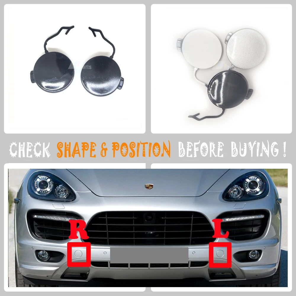 

For 11-14 L&R Porsche Cayenne 958 GTS S Turbo Base Sport 3.0L 3.6L 4.8L FRONT TOW EYE COVER