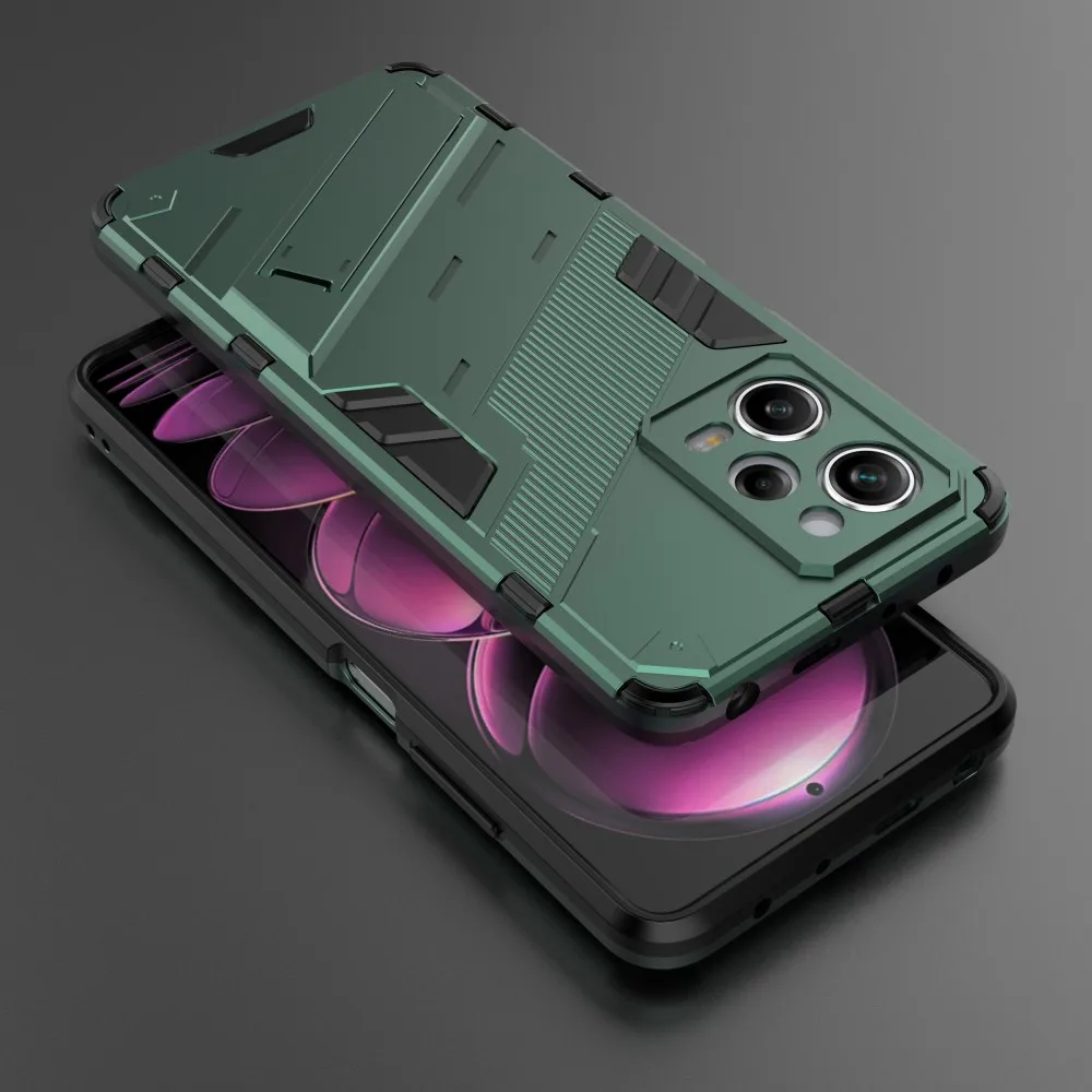 

For POCO X5 Pro Case For POCO X5 X4 Pro M5 X4 GT F4 X3 Armor Robot Holder Stand Phone Back Cover Pocophone X 5 Pro Funda Coque