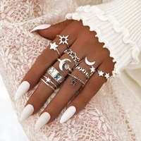 fashion personality star moon ring suitable for women european and american jewelry hand accessories party gift ring set