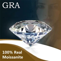 real gems moissanite loose stones gemstones 3mm to 13mm d color vvs1 round diamonds excellent cut pass diamond test dropshipping