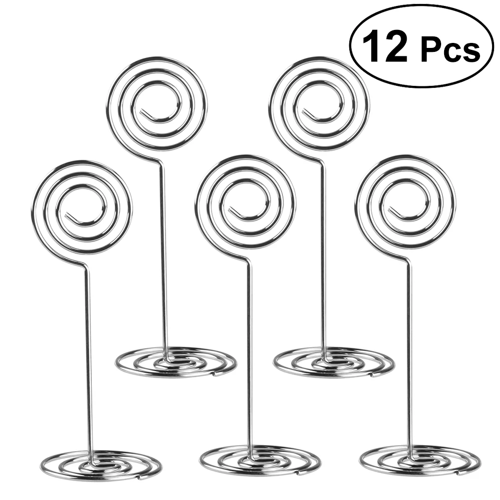 

12pcs Table Number Holders Party Favor Place Holder Photo Holder Stands Menu Clips for Offices