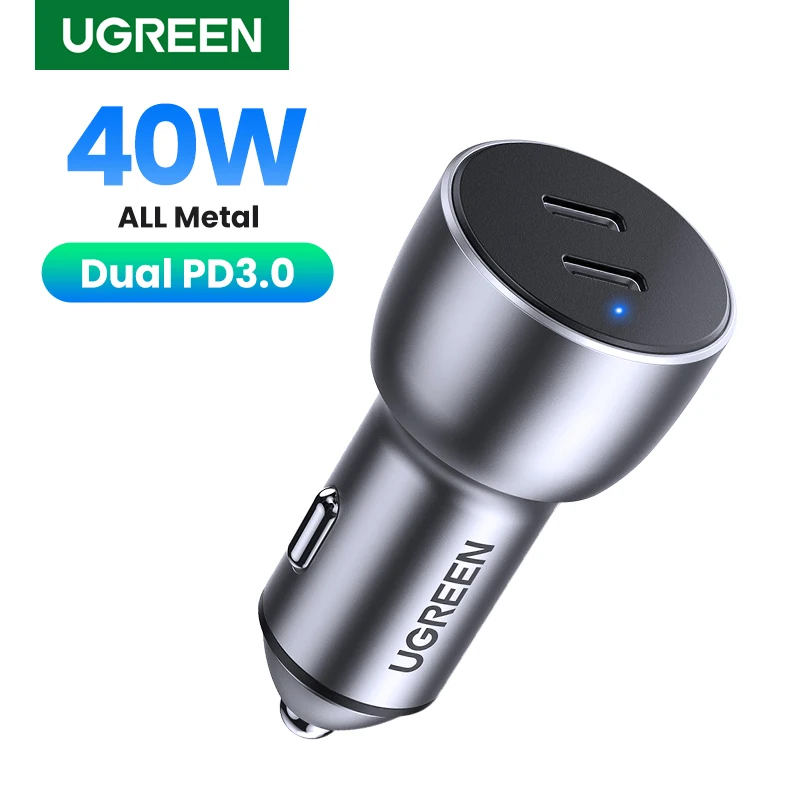 

Ugreen 40W Quick Charge 4.0 3.0 QC USB Car Charger for Xiaomi QC4.0 QC3.0 Type C PD Car Charging for iPhone 14 13 12 PD Charger