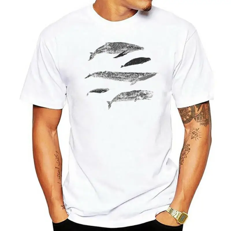 

Черная Женская футболка с принтом киты, Мужская футболка