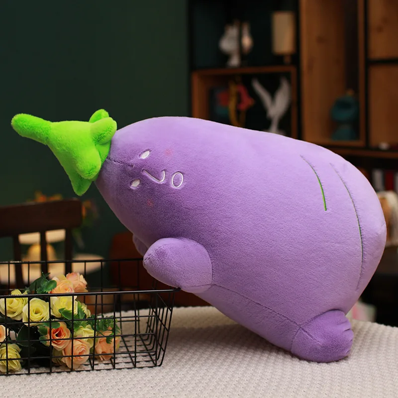 

Новые милые Мультяшные Овощи, Маленькие искусственные овощи, плюшевые игрушки, баклажан, редис, кукла, дети, девочки, подушка для сна, кукла, тряпка, Дол