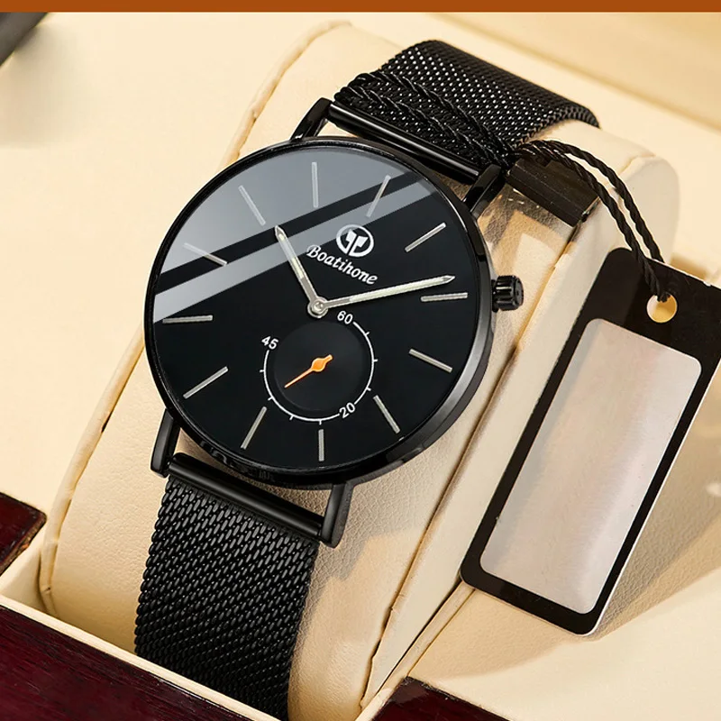 2022 New Swiss Brand Luminous Thin Casual Couple Quartz Watch Fashion Waterproof Steel Band Business Light Luxury Men's Watch