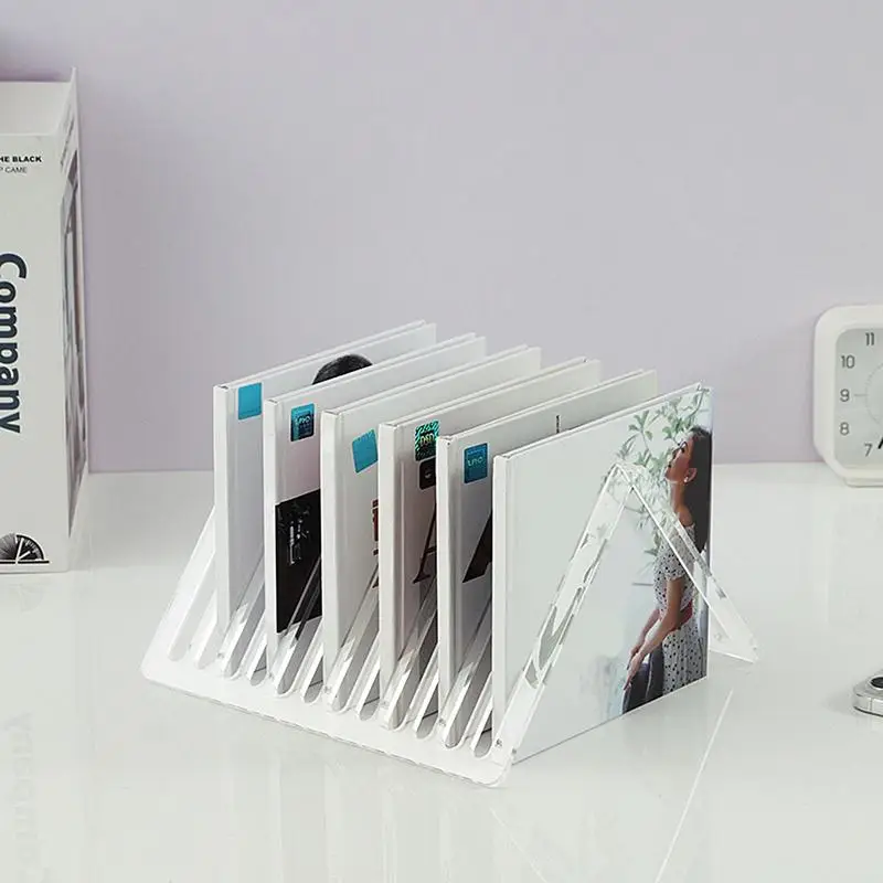 12 Slots Acrylic Vinyl Desktop Record Display Rack StandCD Disc Storage Holder Countertop Album Collection Organizer