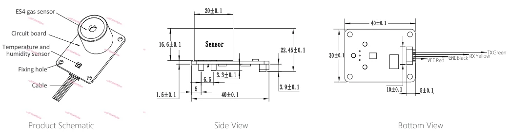Газовый модуль 0-5ppm TB200B-ES1/ES4-NO2-5-01