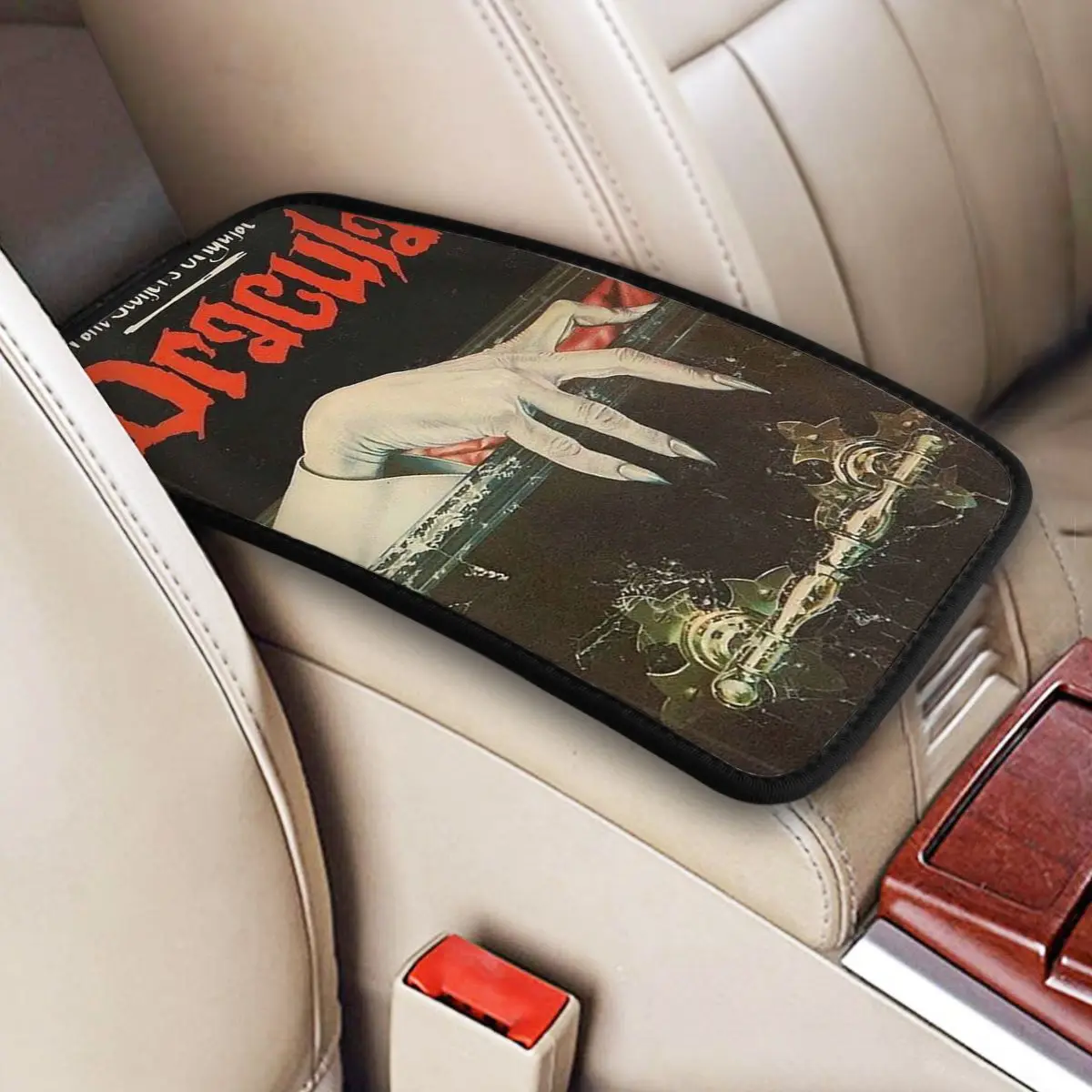 

Чехол для автомобильного подлокотника из фильма «ужасы», универсальный кожаный чехол для центральной консоли, чехол для хранения, подушка для салона автомобиля