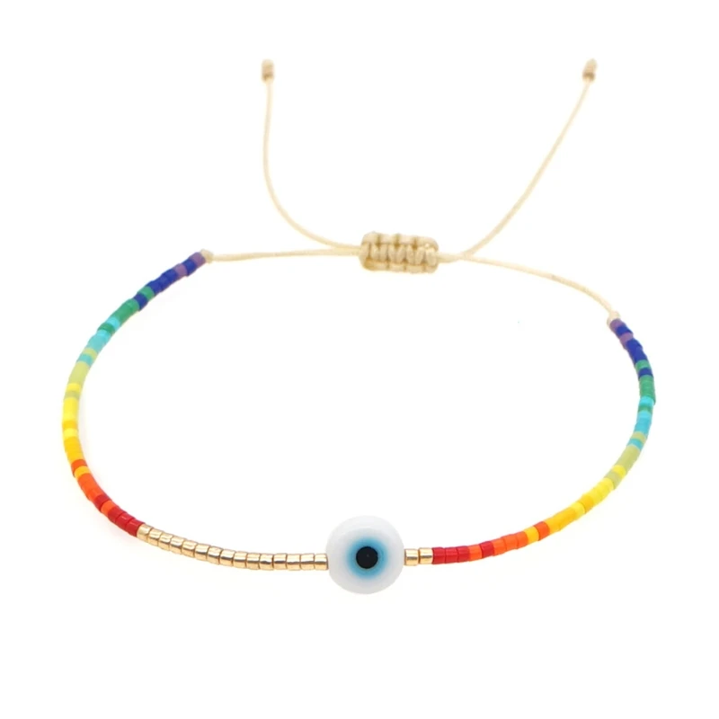 

Bohemian Style Color Beaded Bracelet Hit Color Rice Bead Woven Bracelet Ins