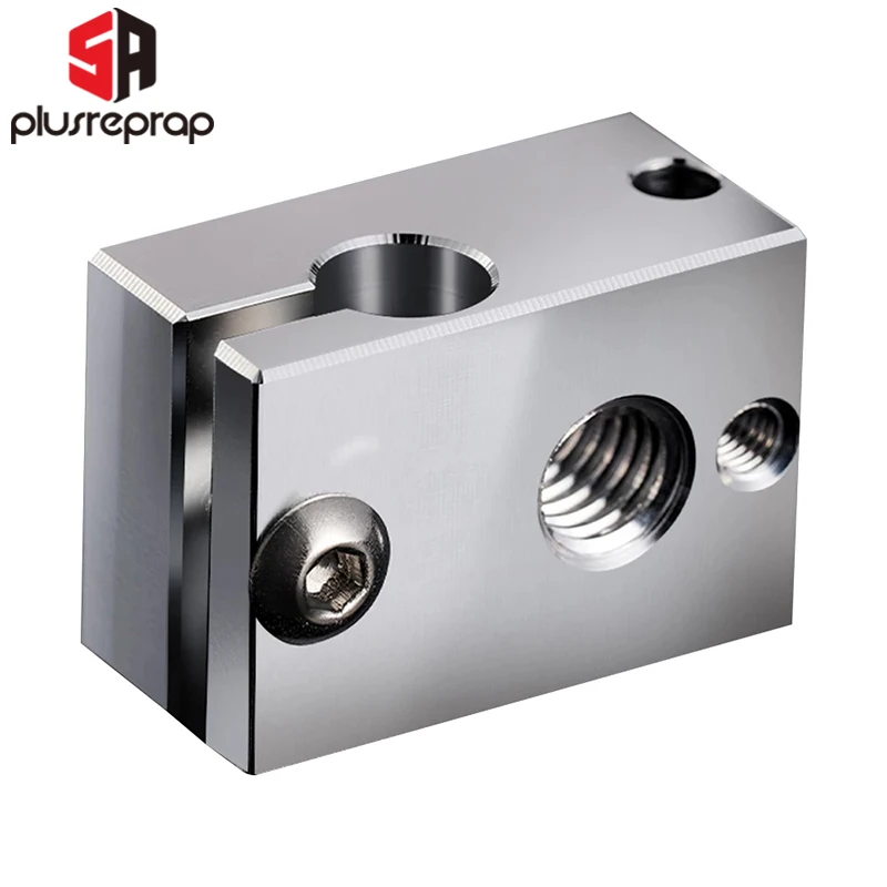 V6 Plated Copper Heat Block For V6 Hotend 3D Printer Heating Block for PT100 Sensor Cartridge DDE Extruder V6 Plated Copper Heat Block For V6 Hotend 3D Printer Heating Block for PT100 Sensor Cartridge DDE Extruder