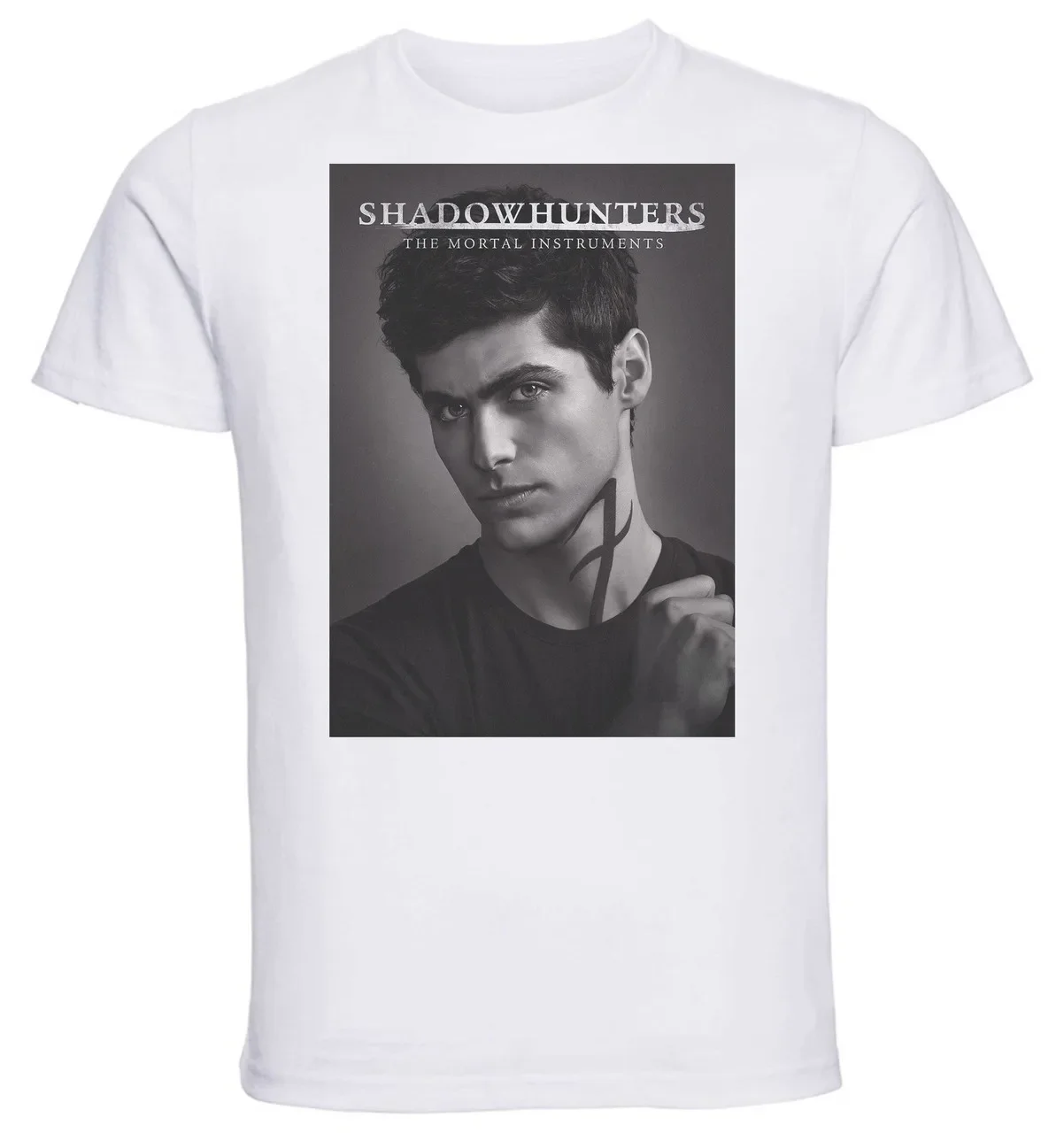 Футболка унисекс-белая-Shadowhunters Alec