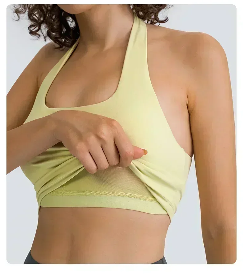 Лимонные спортивные бра Nike