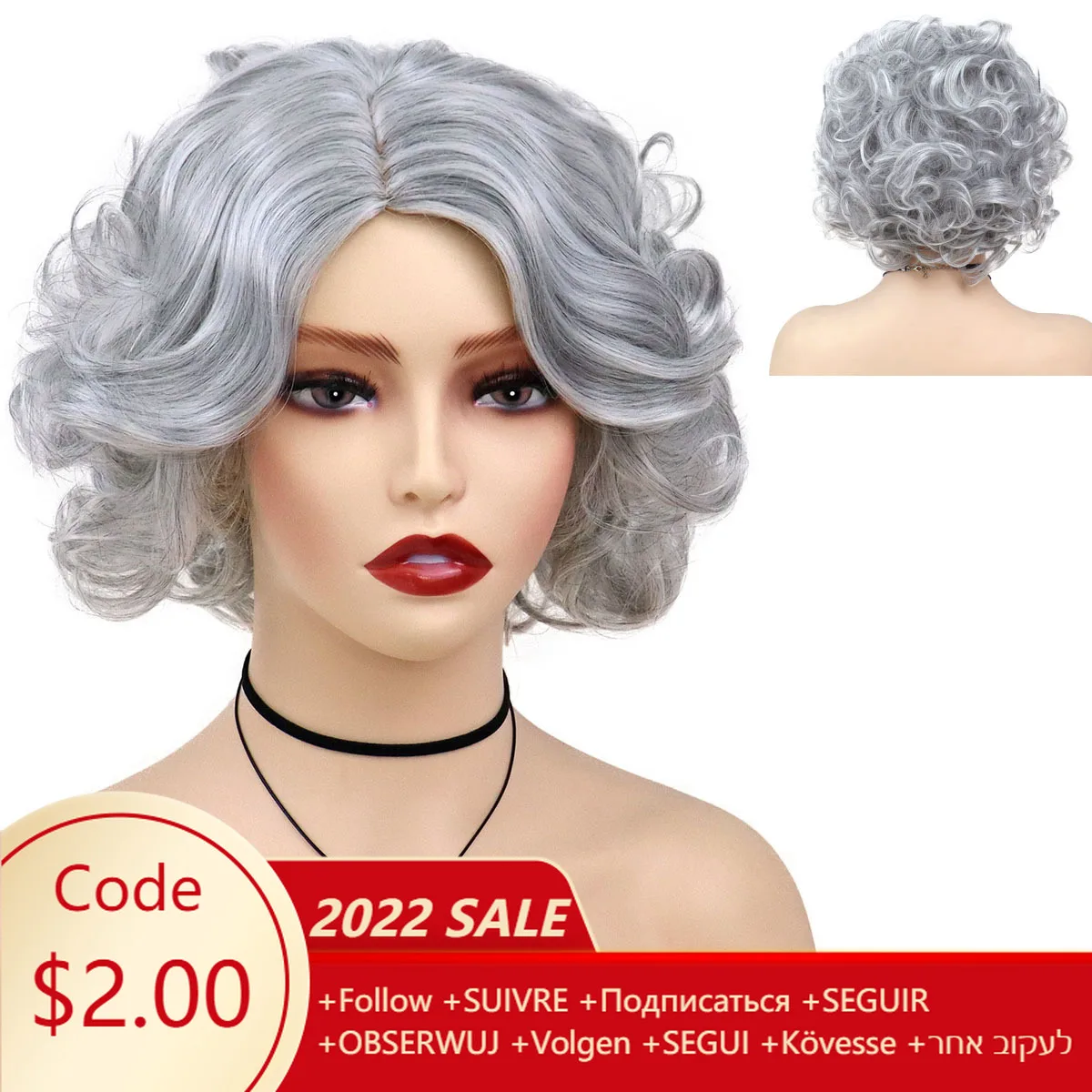 

GNIMEGIL, серые короткие парики для женщин, синтетический парик, вьющиеся волосы, натуральные вьющиеся волосы для девочек, синтет, хайлайтер, ко...