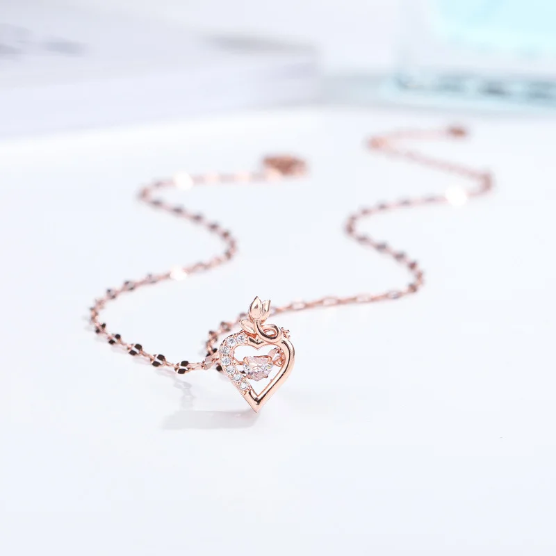 

Цепочка с подвеской женская, креативное ожерелье геометрической формы из нержавеющей стали под розовое золото с инкрустированным цирконием