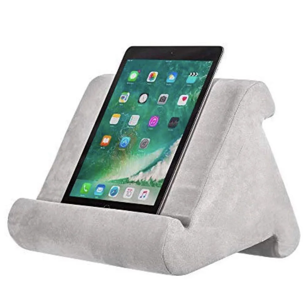 Tablet Pillow Stand for iPad Laptop Tablets Bracket Black Grey with High-density Sponge Liner