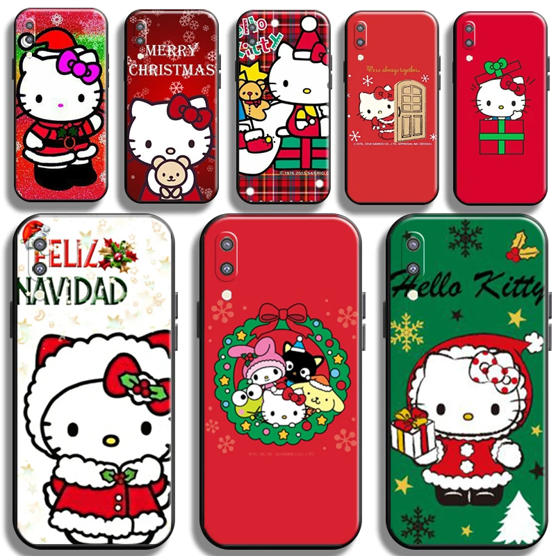 

Christmas Hello Kitty Kuromi Phone Case For Samsung Galaxy M10 Back Black Soft Cases Funda Liquid Silicon Cover Carcasa