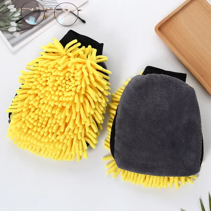 

Car Wash Towel Microfiber Chenille Car Cleaning Towel Gloves Soft Dry Cloth Bound Washing Towel Absorbing Water Cleaning