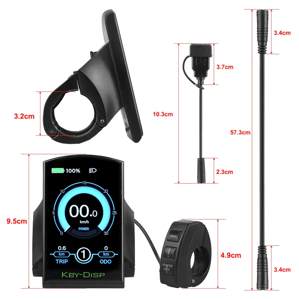 Настройка Key-Disp KD986 36 В 48 Дисплей для электрического велосипеда с большим экраном