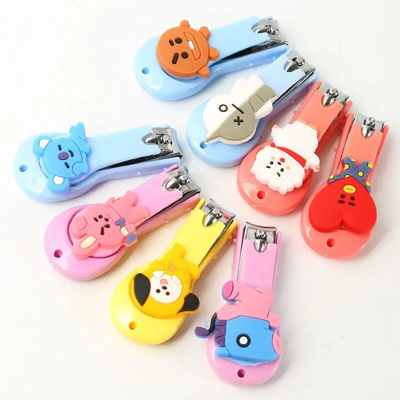 

Мультяшные кавайные кусачки для ногтей Bt21 Bts ножницы из нержавеющей стали Милая Корейская версия инструменты для ногтей Bangtan Boys веер подаро...