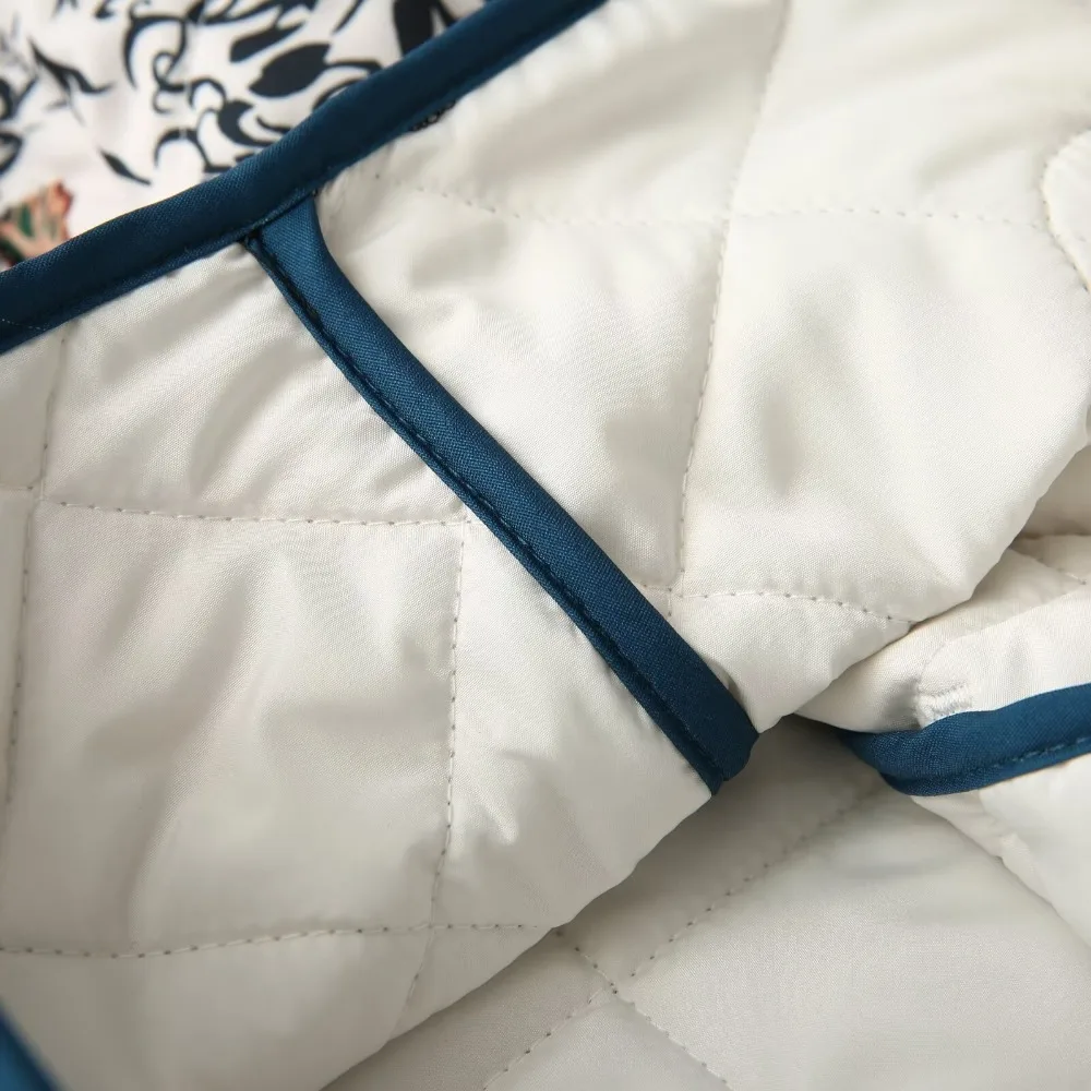 TRAF ZR High Street куртки с цветочным принтом для женщин винтажные уютные стеганые