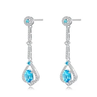 natural topaz earrings fashion womens ear clip long earrings temperament earrings jewelry new style