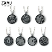 zxmj fashion pendant necklaces anime seven deadly sins necklace tattoo necklaces for men tail biting dragon necklace jewelry