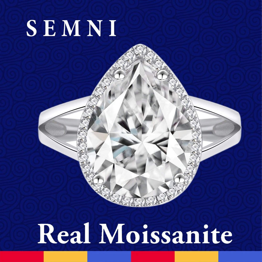 Женское кольцо из серебра 925 пробы с муассанитом 6 0 карат