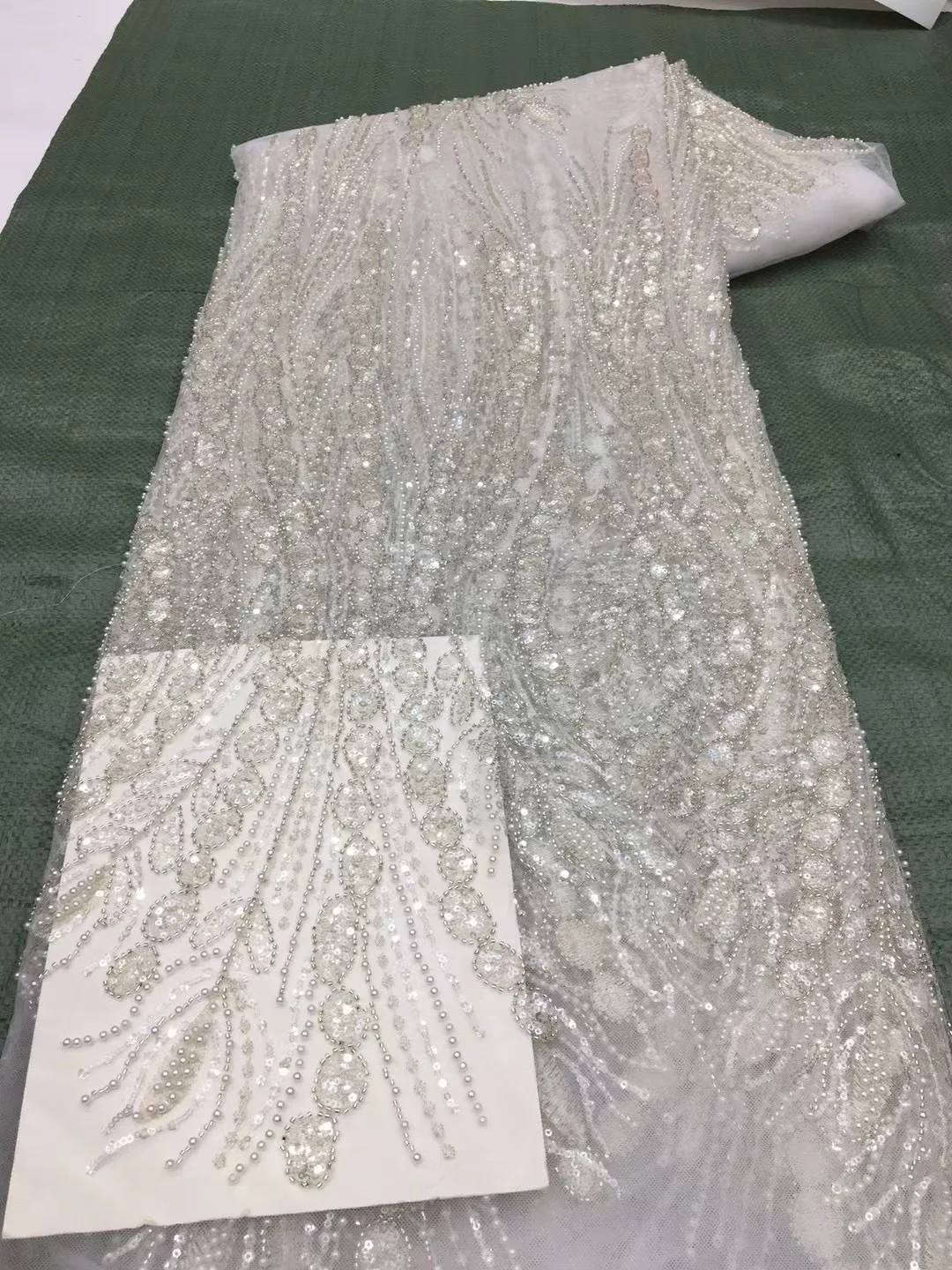 

Роскошная Высококачественная африканская вышивка, кружевная ткань для жениха, фототкань для свадебной вечеринки XX5457