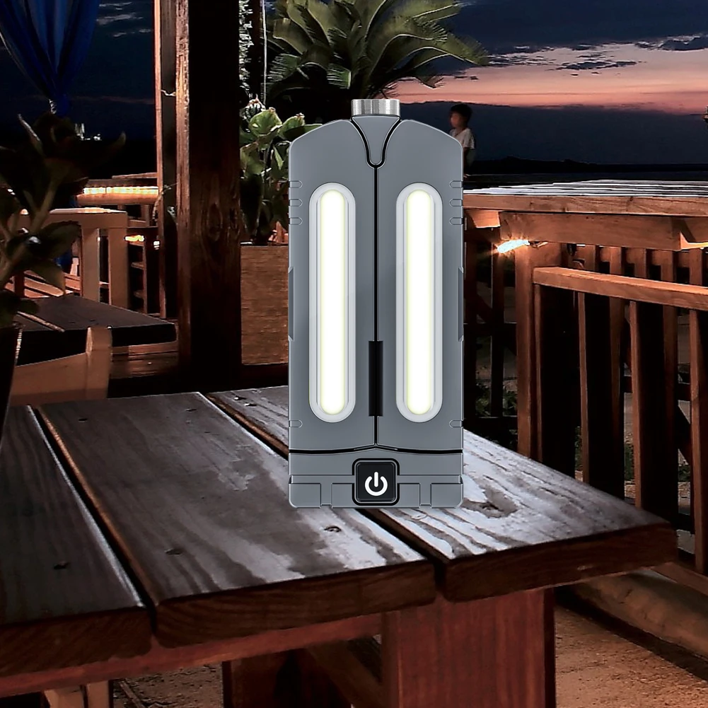 

Светодиодные фонари COB для кемпинга, легкий светильник с кронштейном, многофункциональная Складная аварийная лампа с регулируемой яркость...