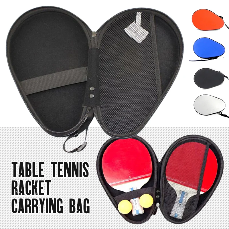 Portable Table Tennis Racket Bag with Handle Eva Gourd Table Tennis Racket Protector Case Sports Bag Professional Racket Storage