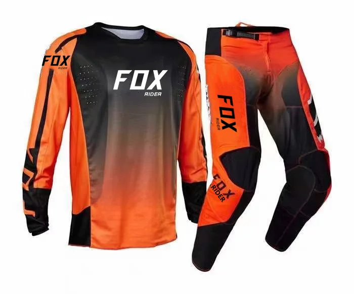 

Комплект спортивной одежды для мотокросса RiderFox 2023, штаны из Джерси для горного велосипеда 180 ILLMATIK MX, комбинированные Мужские красные белые комплекты