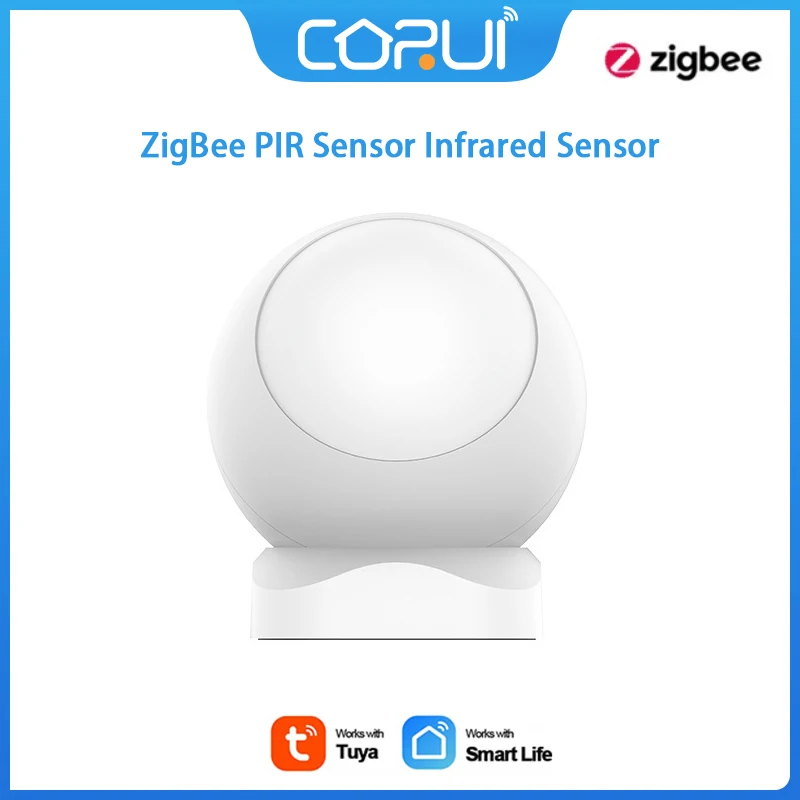 

CoRui Tuya ZigBee PIR Sensor Infrared Human Moving Sensor Automatic Intelligent Household Alarm Sensor ZigBee Gateway Required