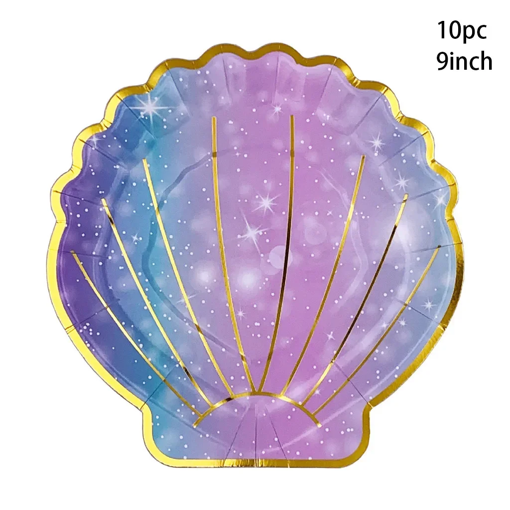 

Одноразовые тарелки Gooparty в виде ракушек фиолетовые
