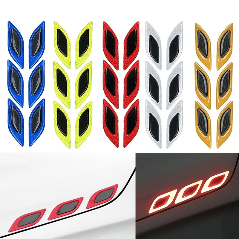 

4/6Pcs Car Reflective Stickers Anti-Scratch Safety Warning Sticker for Truck Auto Motor Exterior Decorative Accessories