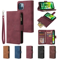 zipper flip luxury leather cover wallet case for iphone se 2022 13 pro max 13 mini 12 pro max 11 pro max xr xs max 8 7 6 6s plus