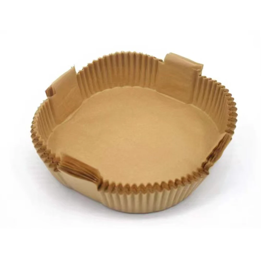 

50pcs Air Fryer Disposable Paper For Air Fryer Cheesecake Air Fryer Accessories Parchment Wood Pulp Steamer Baking Paper