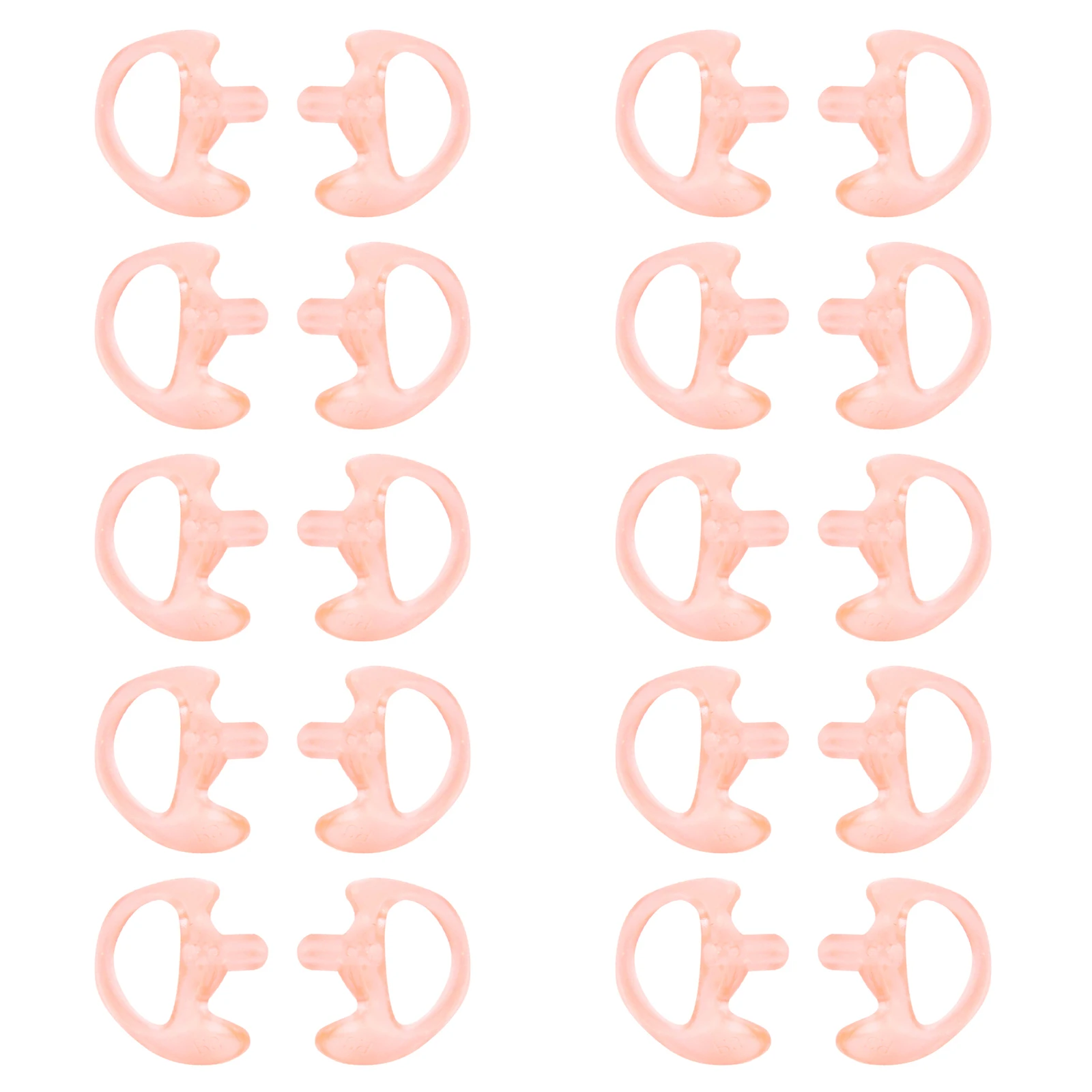 10pair Ear Mold Replacement Ergonomics Soft Silicone Breathable Ear Insert Earbud Earplug Ear Piece Left Right for Two Way Radio