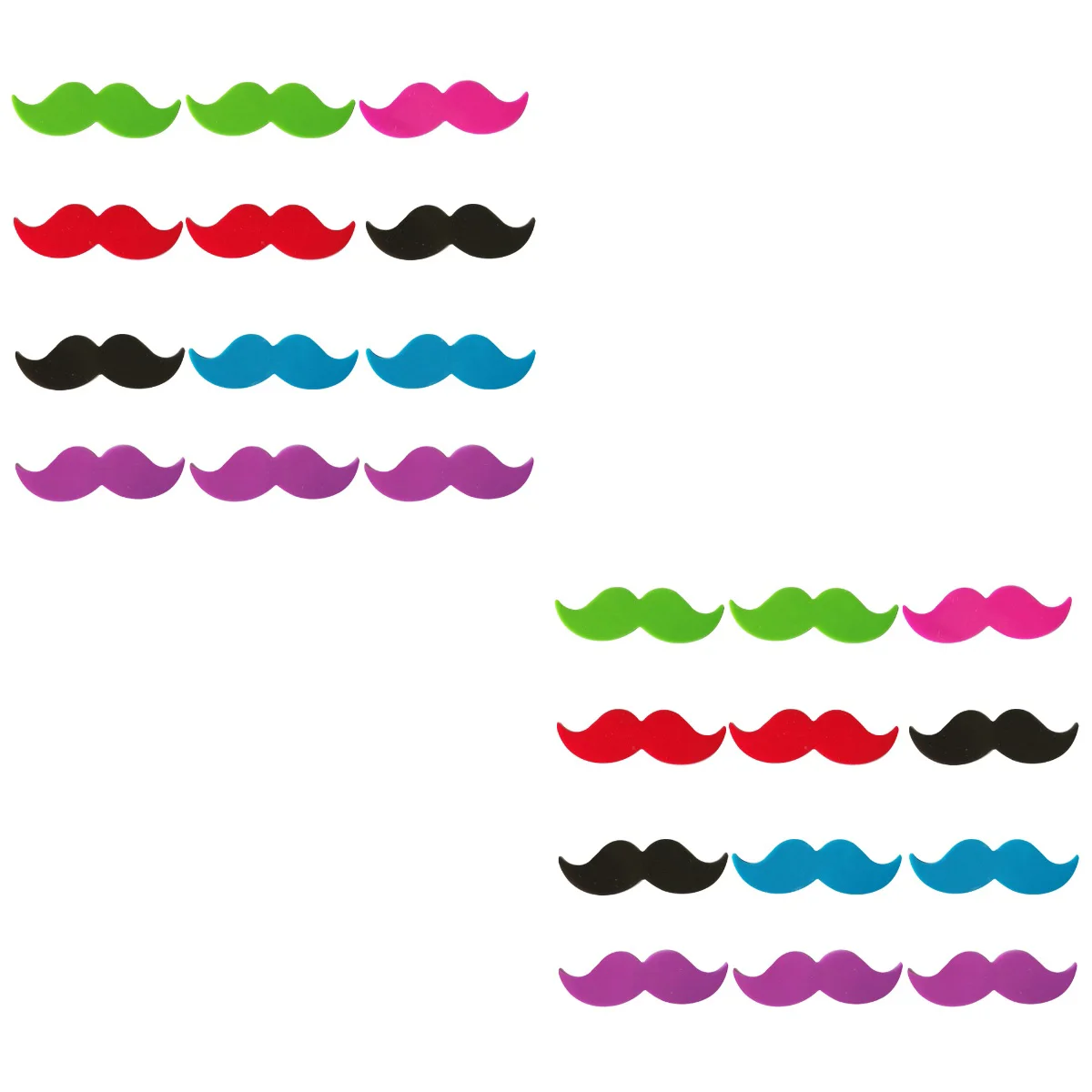 

24 Mustache Markers Sticker Identifier Drinking Cup Sign (Mixed Colors)