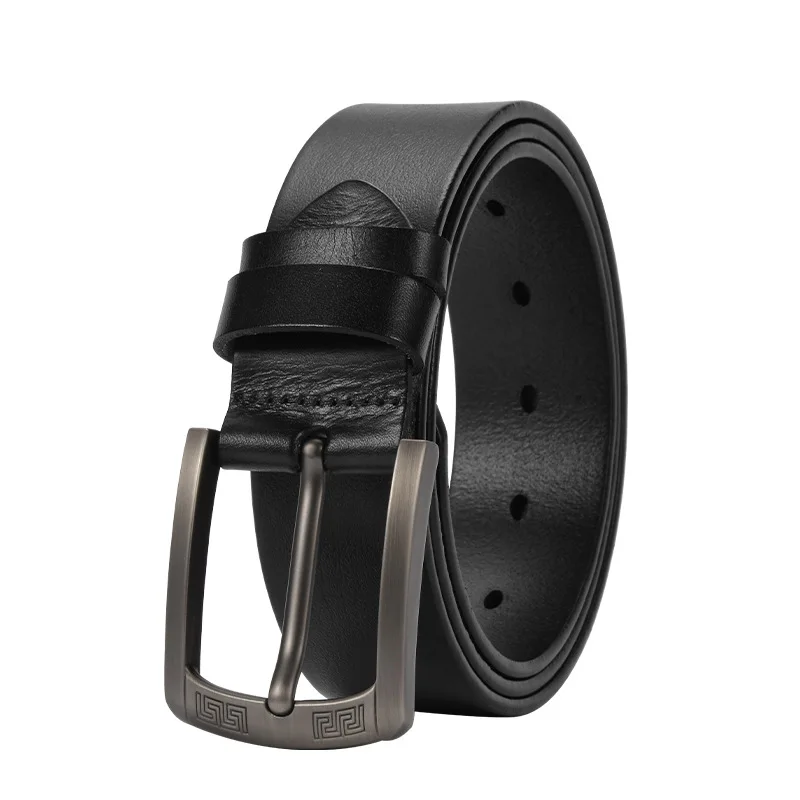 

Ремень мужской из натуральной воловьей кожи, повседневный деловой модный дизайнерский пояс с пряжкой, для джинсов
