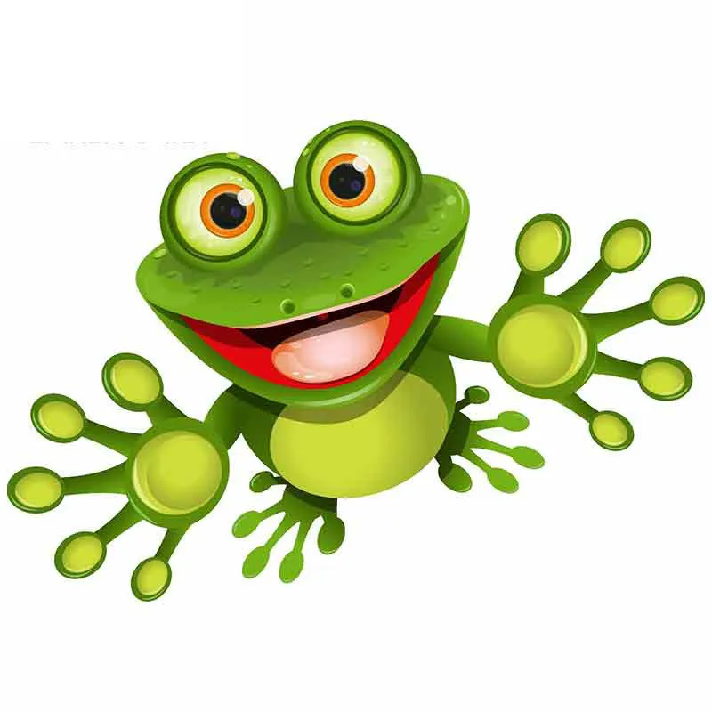 

Lovely Car Stickers Cartoon Happy Frog Car Sticker Vinyl Auto Accessories Car Window Decal Cover Scratches Waterproof 15CM