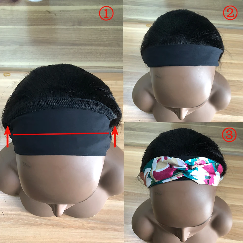 Headband Kinky Straight Wigs Body Wave Human Hair With Head Band GluelessWigs Women's Natural Color Remy Peruvian |