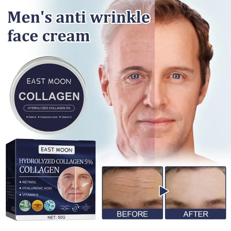 

Collagen Anti-Wrinkle Cream For Men Instant Firming Lifting Anti Aging Remove Eye Fine Lines Nourish Moisturizing Face Skin Care