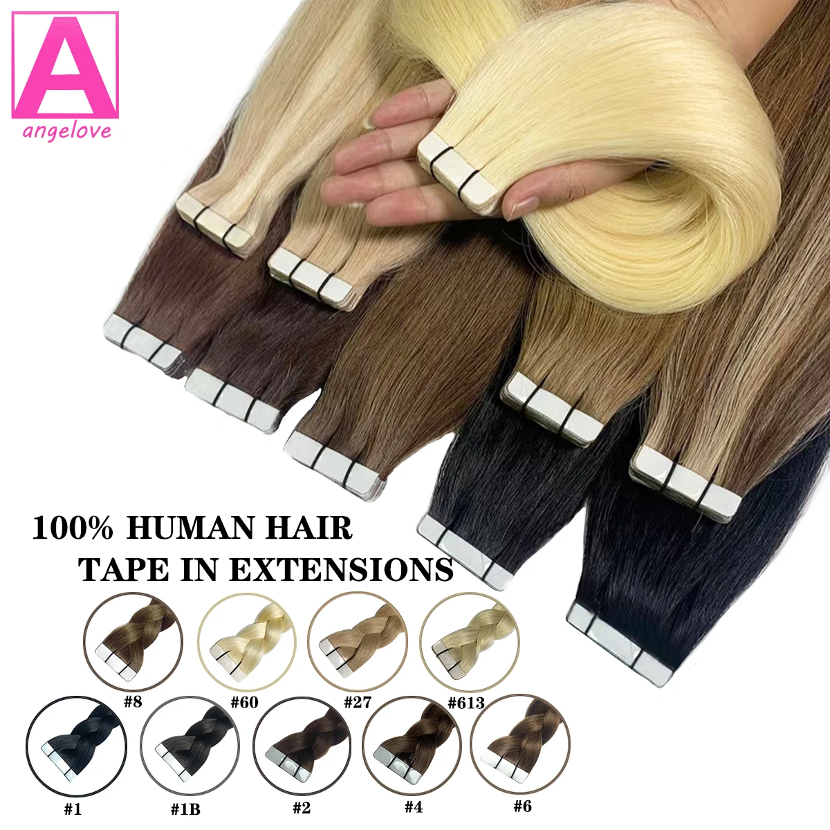 Düz sarı insan saçı Mini bant uzantıları brezilyalı saç yapıştırıcı uzantıları cilt atkı siyah kahverengi 100% gerçek insan saçı