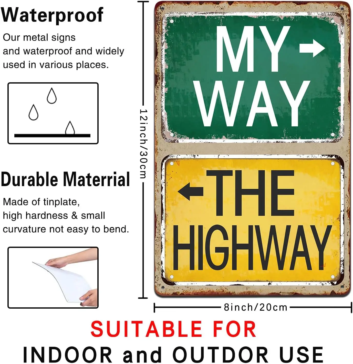 Металлический знак My Way the Highway деревенский декор винтажный дорожный уличная