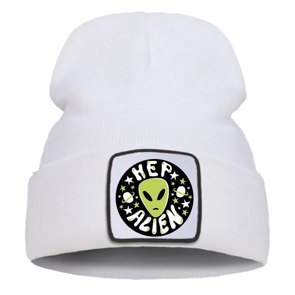 Alien klasyczny wzór забавная вязаная шапка складная уличная модная мужская походная