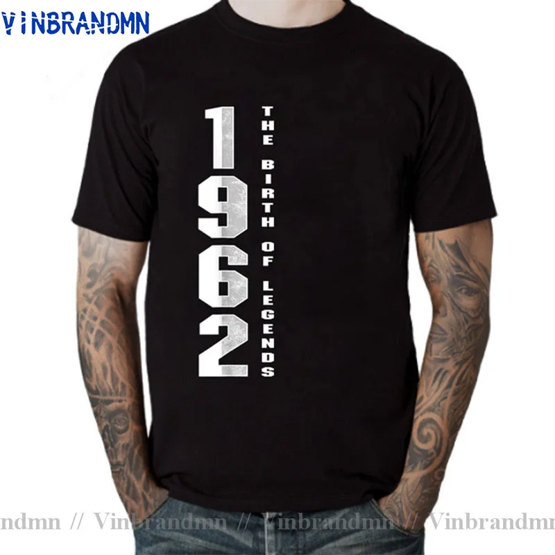 Классическая винтажная футболка 1962 с надписью &quotThe Birth Of Legends&quot Мужская модная на