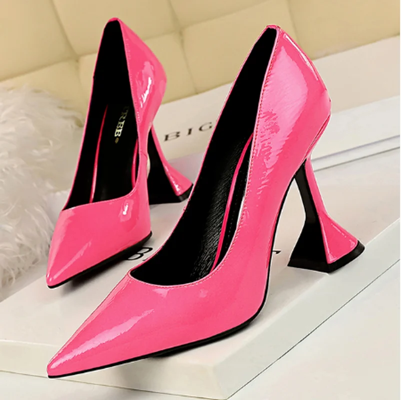 

BIGTREE Shoes New Patent Leather Woman Pumps Fashion Women Shoes Banquet Shoes High Heels Spring Heeled Shoes Female Heels 2022