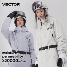 VECTOR Extra Thick Women Ski Pants Straight Full Overalls Winter Warm Windproof Waterproof Outdoor Sports Snowboard Snowmobile